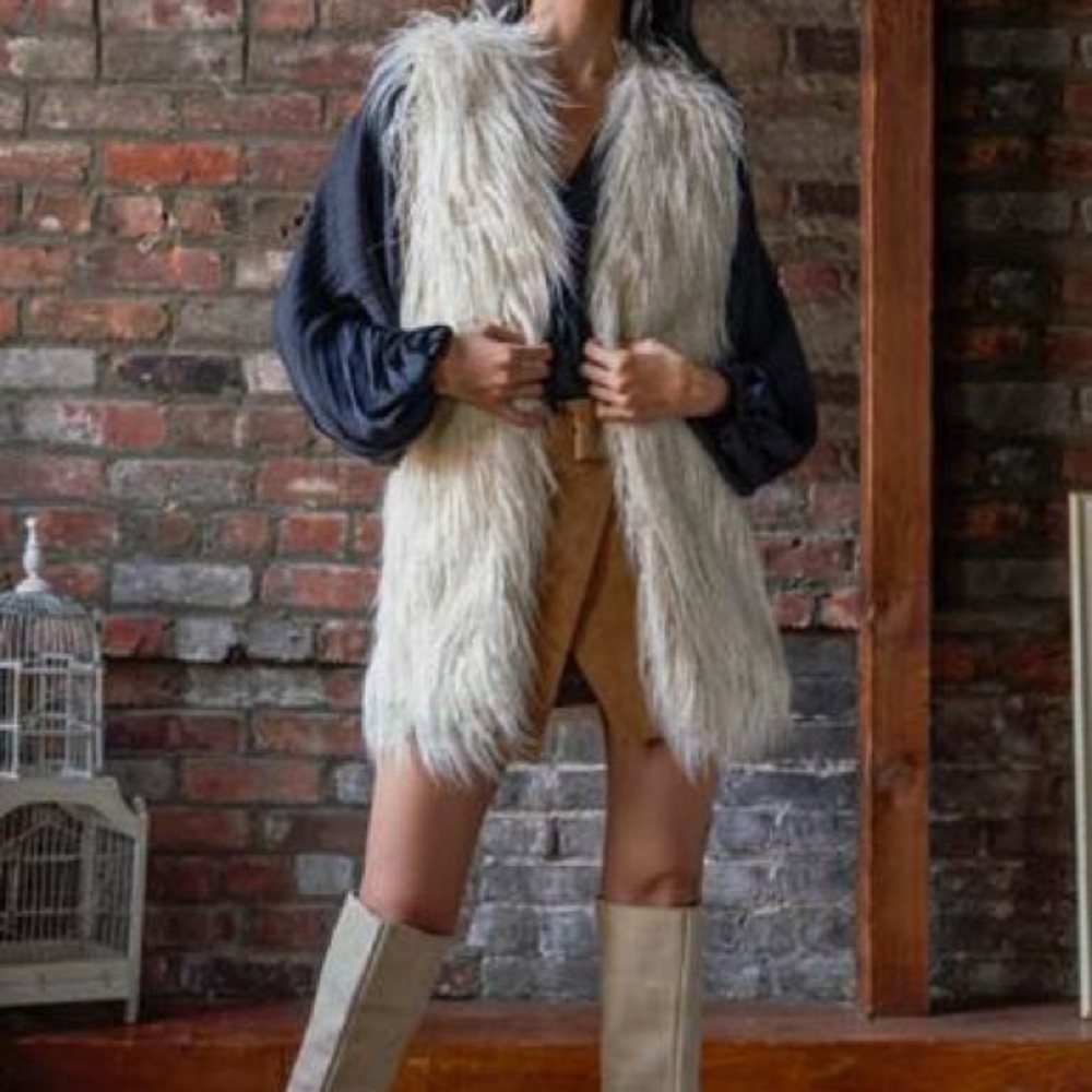 Free People Starlight Mongolian Faux Fur Vest